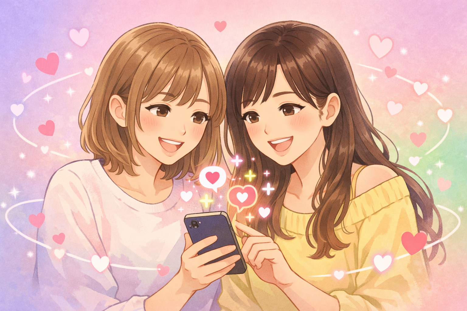 レズビアンが出会い系アプリを使うイメージ