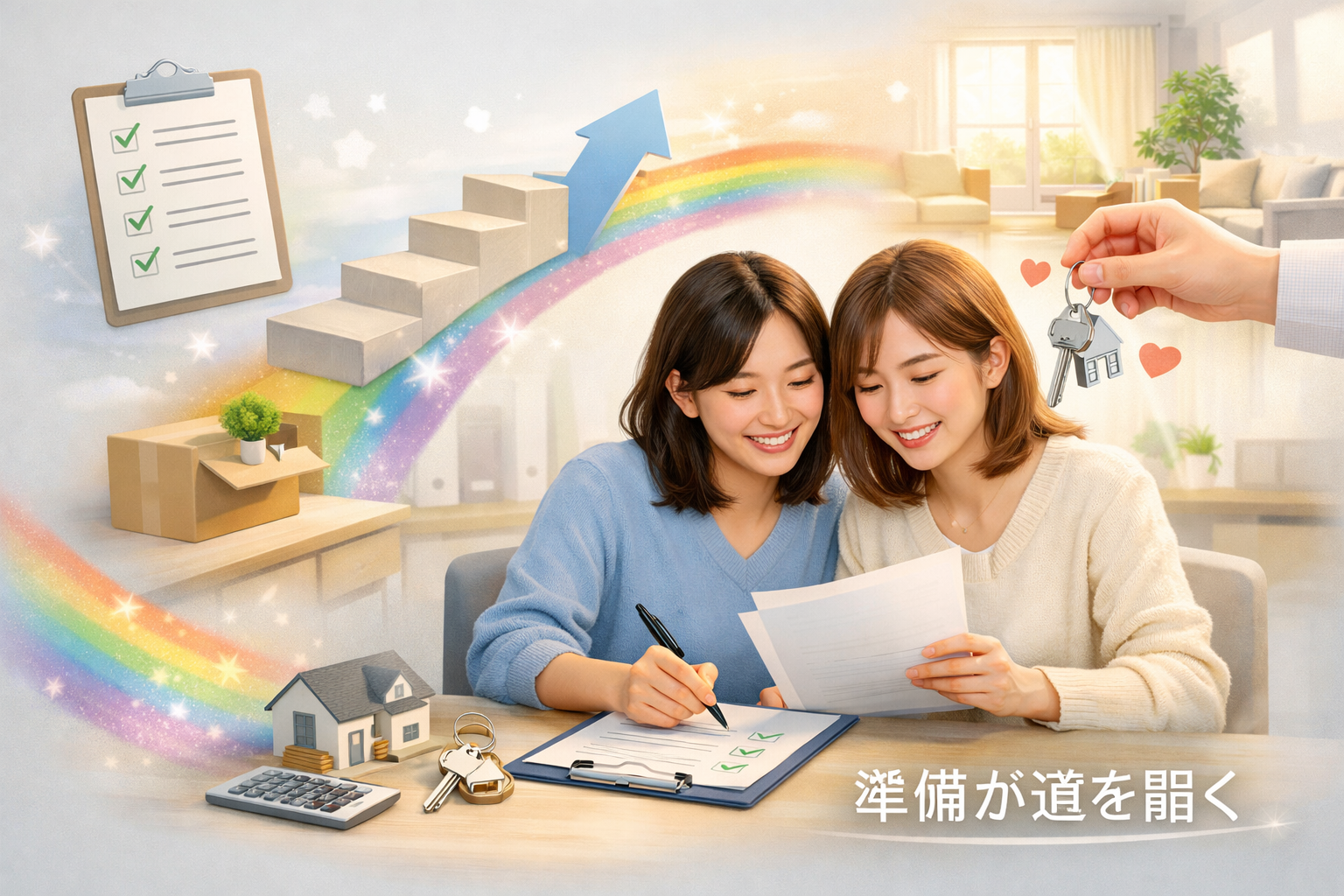 新生活の準備を進める同性愛のイメージ