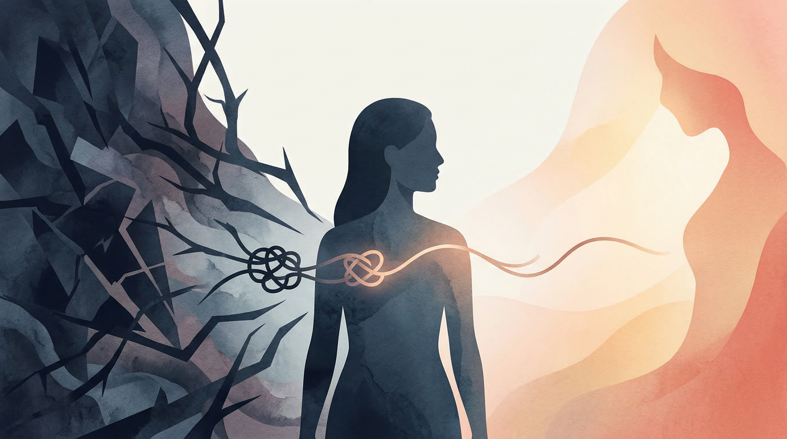 男性が怖い感覚と回復、安心を象徴的に描いたアイキャッチ